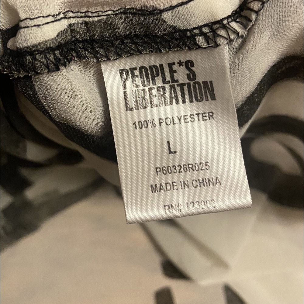 Peoples Liberation Women's Large Blouse Top Sheer Letters Spell out Artsy - Picture 10 of 15